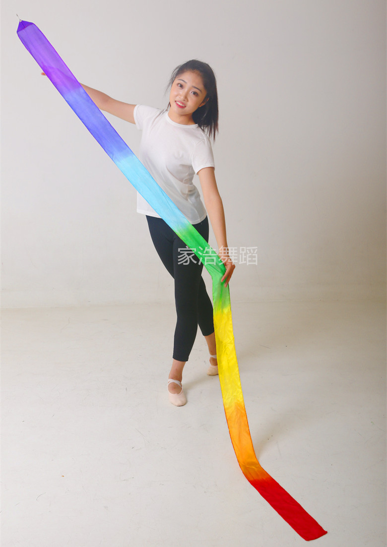 纯真丝运动健身考级体操彩带专业