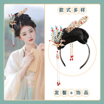 古风发髻饰品明制造型汉服头饰女古装一体式懒人发箍假发包演出