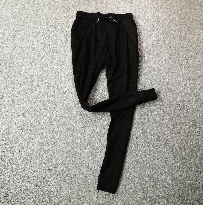 阿蕾精品折扣坊男装裤子8803隐约印花松紧腰黑色简约休闲裤a10-4|ruв категории Мужская одежда, брюки - от Buy2taobao.com для оказания профессиональной услуги покупки агента Taobao