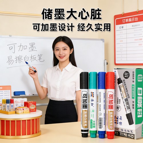 浩知易擦速干水性白板笔