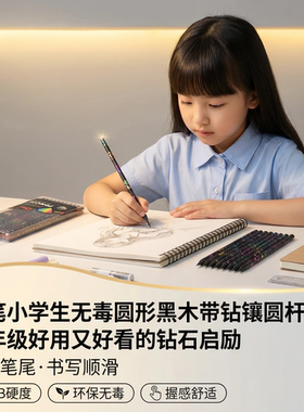 铅笔写字比较带钻镶钻圆杆好用