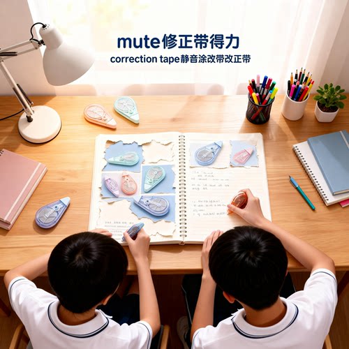得力静音修正带大容量涂改带