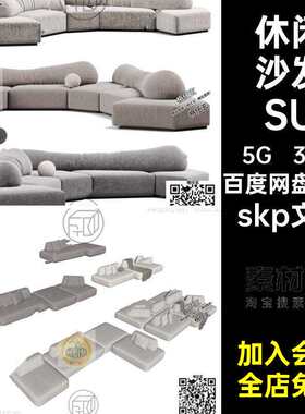 32款异形沙发SU发草室内skp文件模型su网红室内设计单体