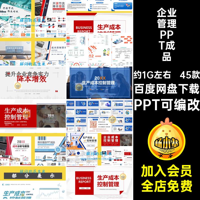 开源节流管理PPT成品降节约成本管理PPT可编改分析报告生产企业