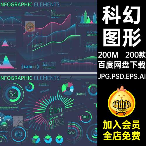 数据图形JPG.PSD.EPS.AI可视化矢量科幻科技素材信