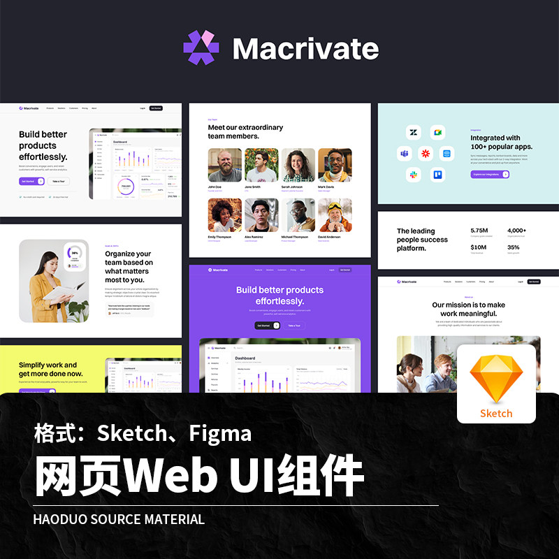 时尚大气官网首页网页端Web端UI界面组件Sketch Figma模板素材