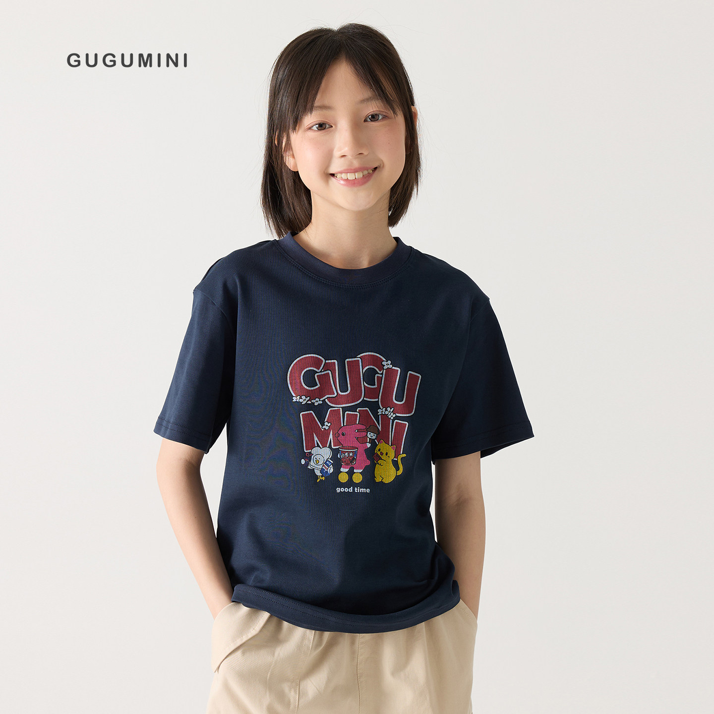 gugumini童装夏季女童短袖T恤图片