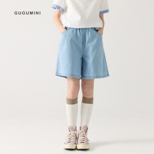 gugumini童装夏季全棉牛仔短裤