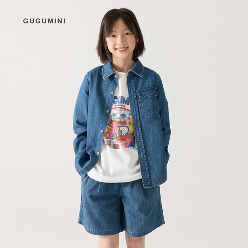 gugumini童装牛仔衬衫外套