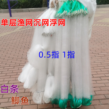 单层渔网沉网浮网白条粘网1指半指捕小餐鱼网马口挂子鲫鱼沾丝网