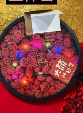 手工花纹新婚针织花束毛毯新娘闺蜜结婚礼物成品新款节庆礼毯批发