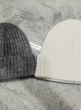 外贸原单出口俄罗斯YOLLO大头围全羊毛针织帽堆堆帽