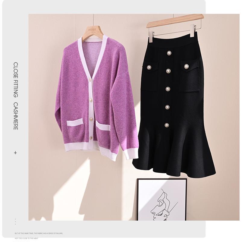 山羊绒优雅小香风女羊绒针织开衫