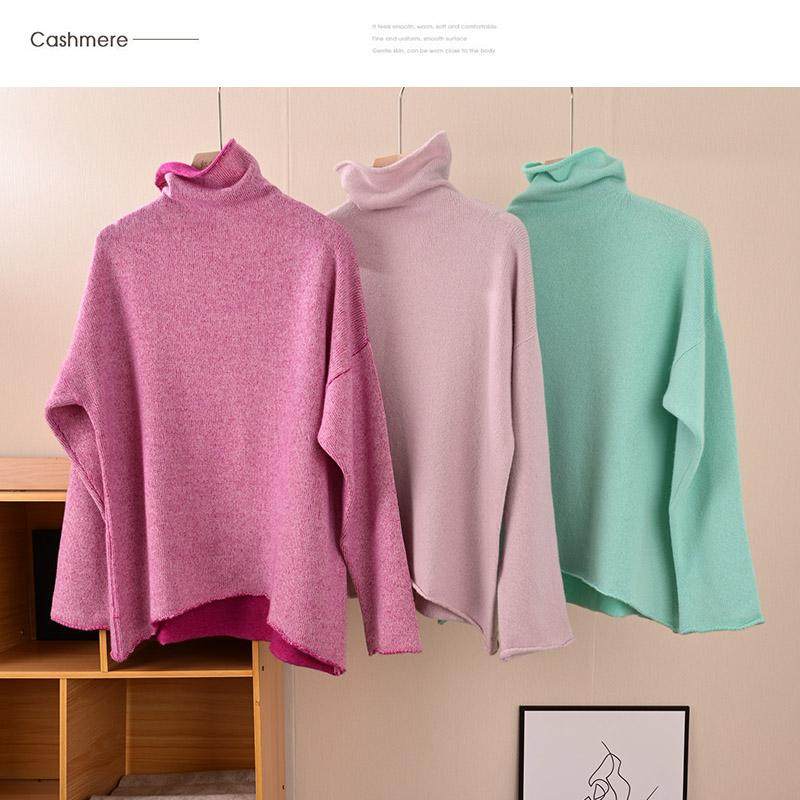 虹旺自制 高端系列 雾感出口山羊绒 女烟管堆领2股加厚宽慵懒毛衣,女装/女士精品,羊绒衫,淘宝优惠券,粉丝福利购,淘宝优惠卷