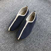 古风汉服复古中式 老北京布鞋 中国风亚麻男鞋 禅修居士鞋 懒人鞋 低帮