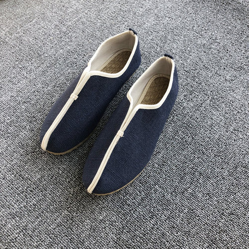 老北京布鞋汉服复古风亚麻居士鞋