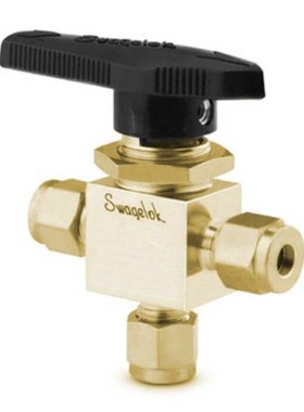 B-44XS6黄铜3通球阀3/8 in.卡套管接头2.0Cv40系列1 件式