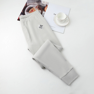 2025秋冬新款男装保暖加厚防寒小裤脚打底裤男冬穿开钮橡筋腰裤男