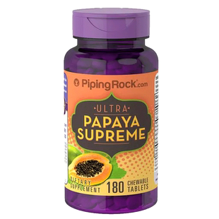 进口木瓜酶蛋白酶酵素咀嚼片 180片促进消化健脾成人美国直邮