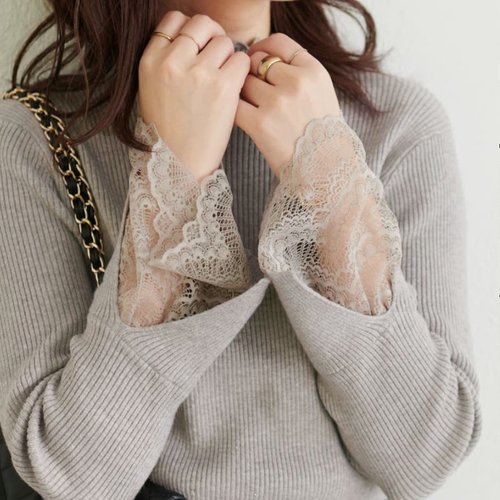 木耳边小立领螺纹细腻亲肤针织衫