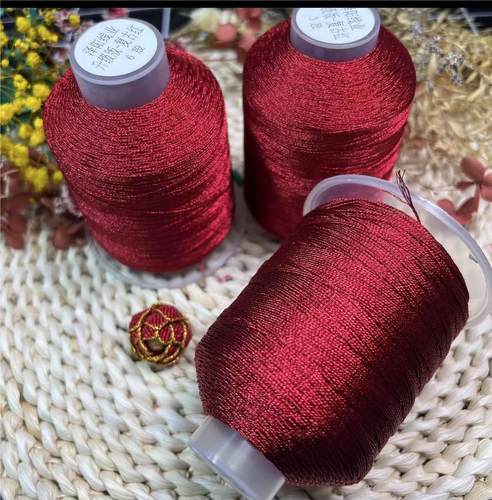 覆膜彩金线编粽子小莲花立体编织线3/6/9股彩金线不掉色手工DIY