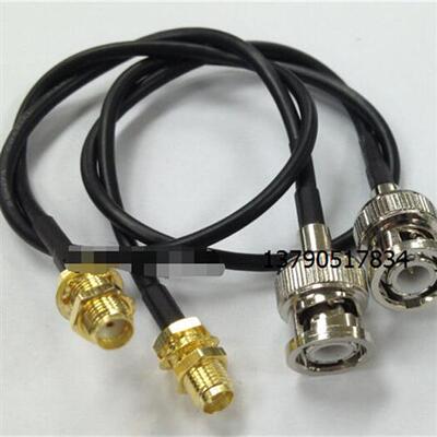 Q9BNC/SMA-JK测试线 BNC公转SMA母外螺内孔50ΩRG174射频线 30CM