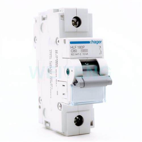 hager海格 HLF 180P 小型断路器1P单极10KA大电流型空气开关C80A