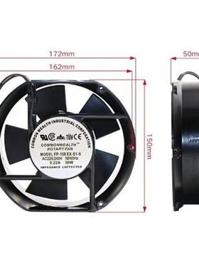 台湾三协FP108EXS1S/B 17251 110V/220V/380V 38W机柜散热风扇