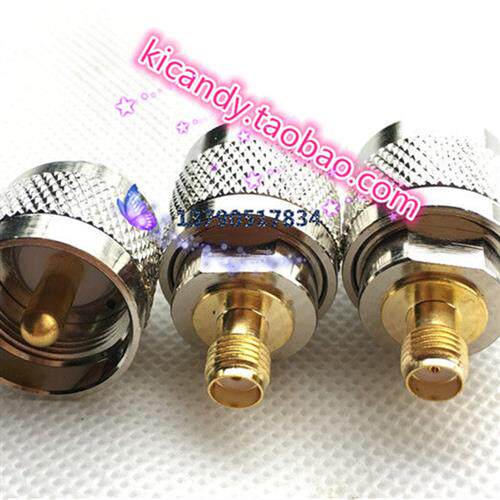 对讲机手台转接头UHF/SMA-JK同轴电缆连接器M/SL16/UHF公转SMA母