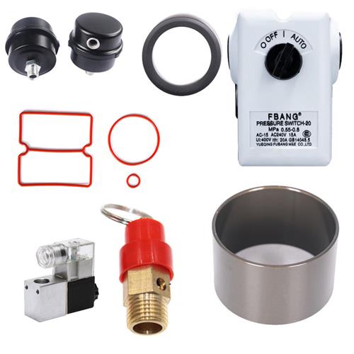 藤原空压机配件大全无油低音真空泵消音器气缸脚轮单向阀气泵零件