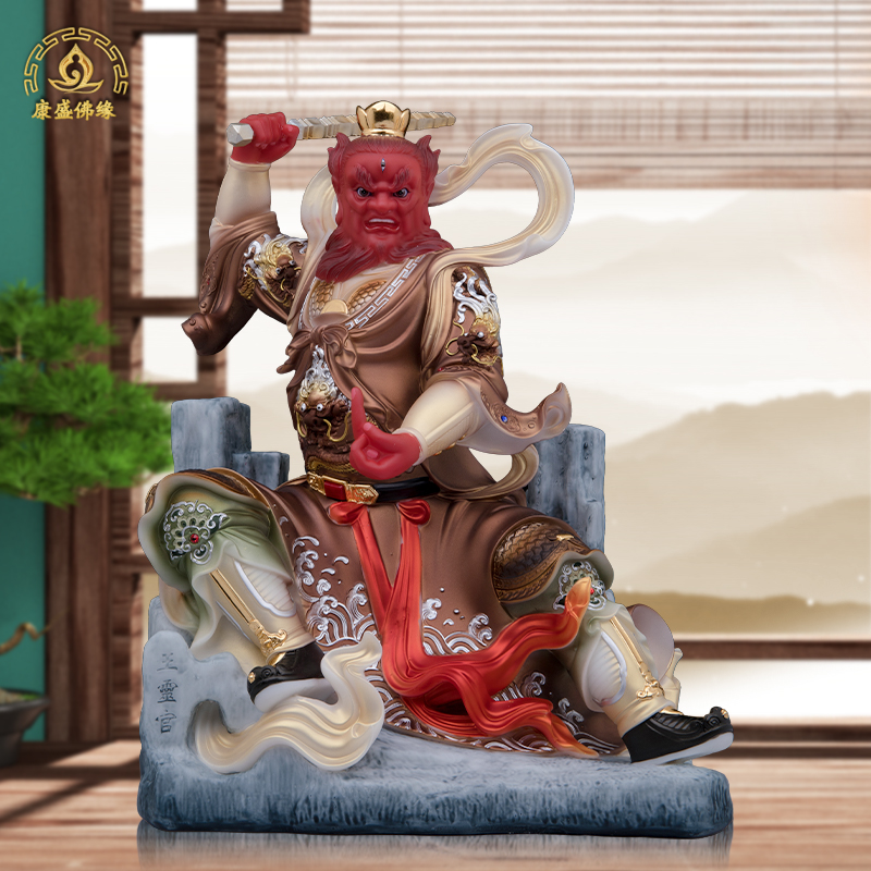 王灵官神像家用供奉摆件汉白玉