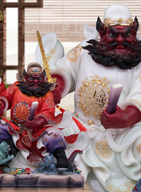 天师钟馗神像汉白玉中式客厅摆件