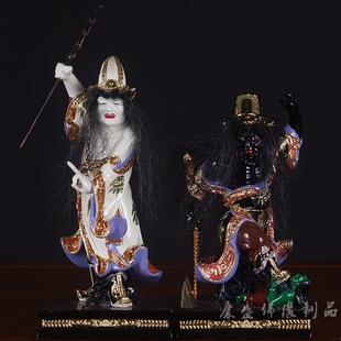 黑白无常像七爷八爷神像大二爷伯谢范将军佛像神像镇宅家用摆件