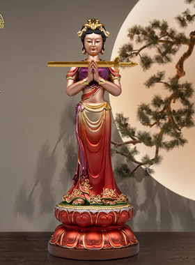 站九天玄女佛像树脂中式客厅摆件