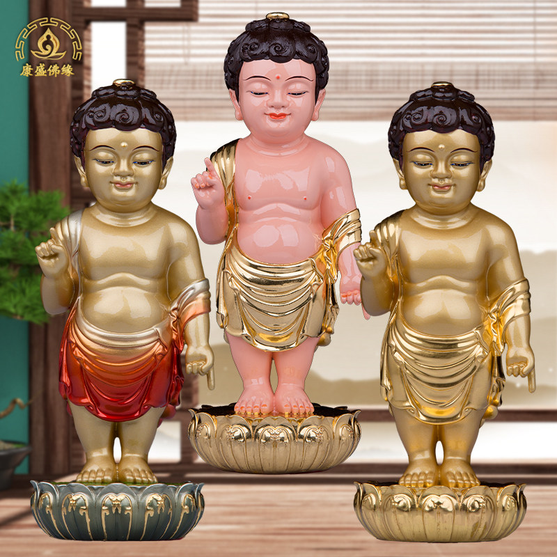 浴佛太子佛树脂佛像铜贴金彩绘浴佛节释迦摩尼宝宝诞辰寺庙浴佛节