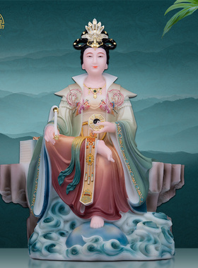 地母娘娘汉白玉客厅后土夫人佛像