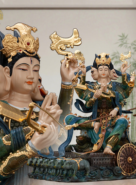 斗姆元君像供奉黄铜家居装饰摆件