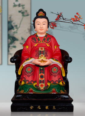 树脂复古客厅金花教主银花神像
