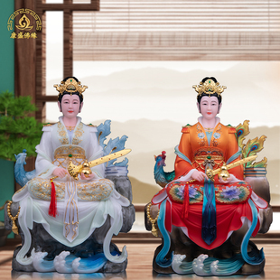 九天玄女娘娘神像汉白玉新款坐山凤凰九天玄母天尊家用桌面摆件