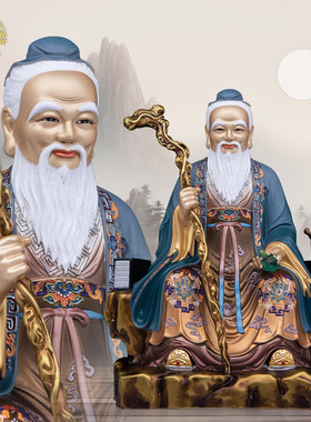 黄铜药王爷神像药店家用中式摆件