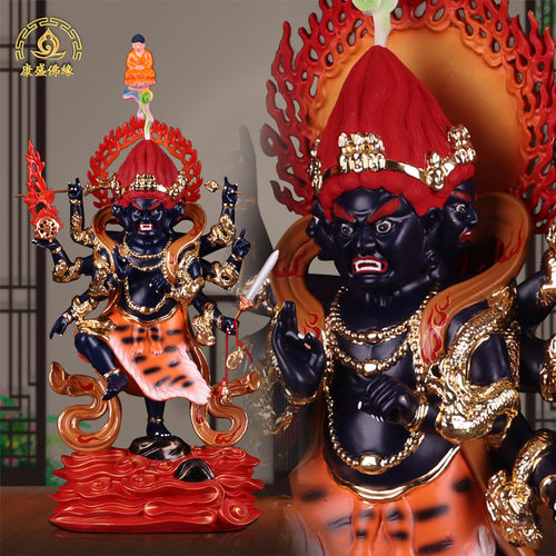 秽迹敦煌彩k金树脂神像中式摆件