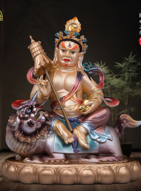 财宝天王像家用黄铜招财中式摆件