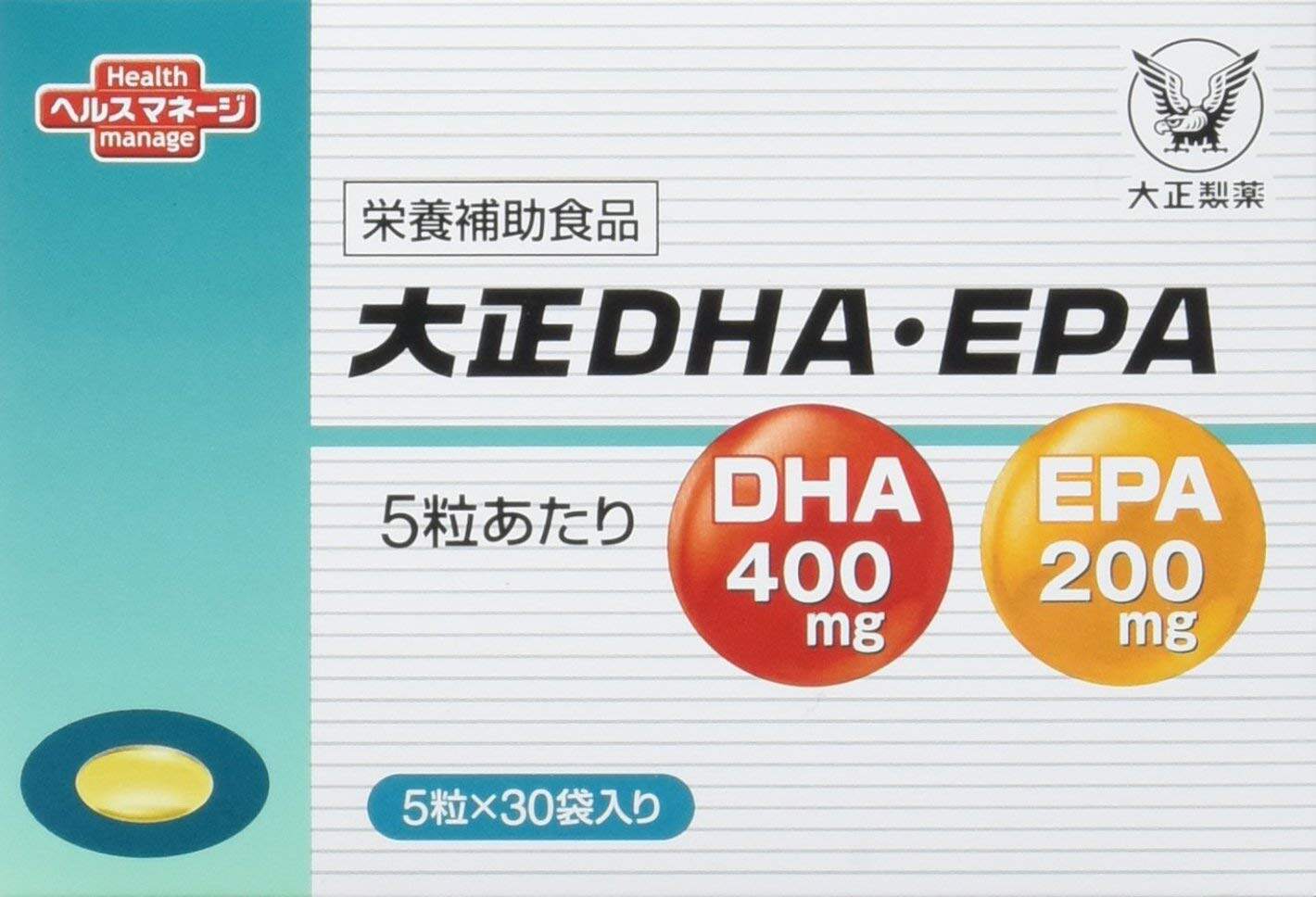 日本代购 大正 DHA＋EPA精制鱼油 5粒×30袋 儿童中老年 正品