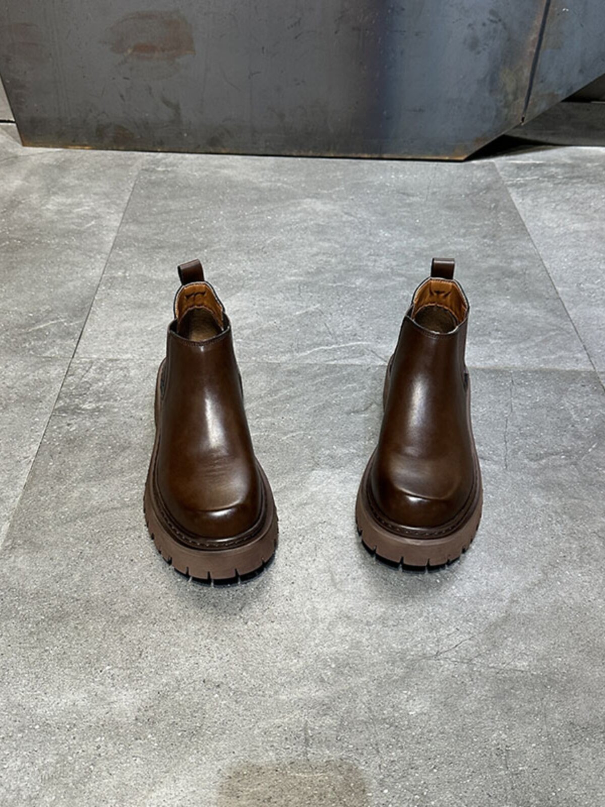 MENS SHOES FALL|WINTER 2024 NEW LEATHER BOOTS PLUS FLEECE CHELSEA BOOTS FASHION VERSATILE BIG SCALP SHOES MENS TREND CASUAL SHOES