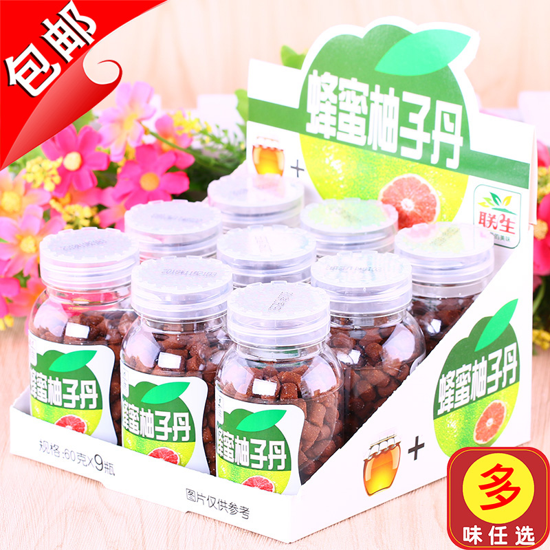 联生蜂蜜柚子丹盐金枣干盐金枣果丹盐津枣话梅丹华华丹零食60gX9