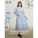 小清新蕾丝拼接大翻领连衣裙 冰雪花园 不参加满减 两三事