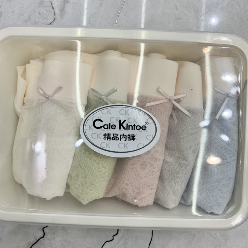 冰机面膜裤轻薄提花包臀女裤性感蕾丝纯棉裆女士5条装三角裤3082