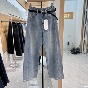 直筒裤 百搭高腰显瘦宽松阔腿牛仔裤 2636 时尚 欧洲站新款