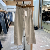 2615 梨型身材直筒弯刀裤 女春新款 欧货显瘦高腰休闲阔腿牛仔裤