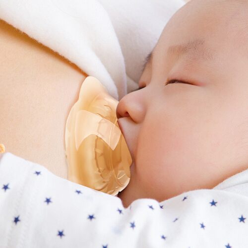 【无孔】安抚奶嘴婴儿乳头保护罩双层防咬裂哺乳喂奶神器乳盾奶嘴